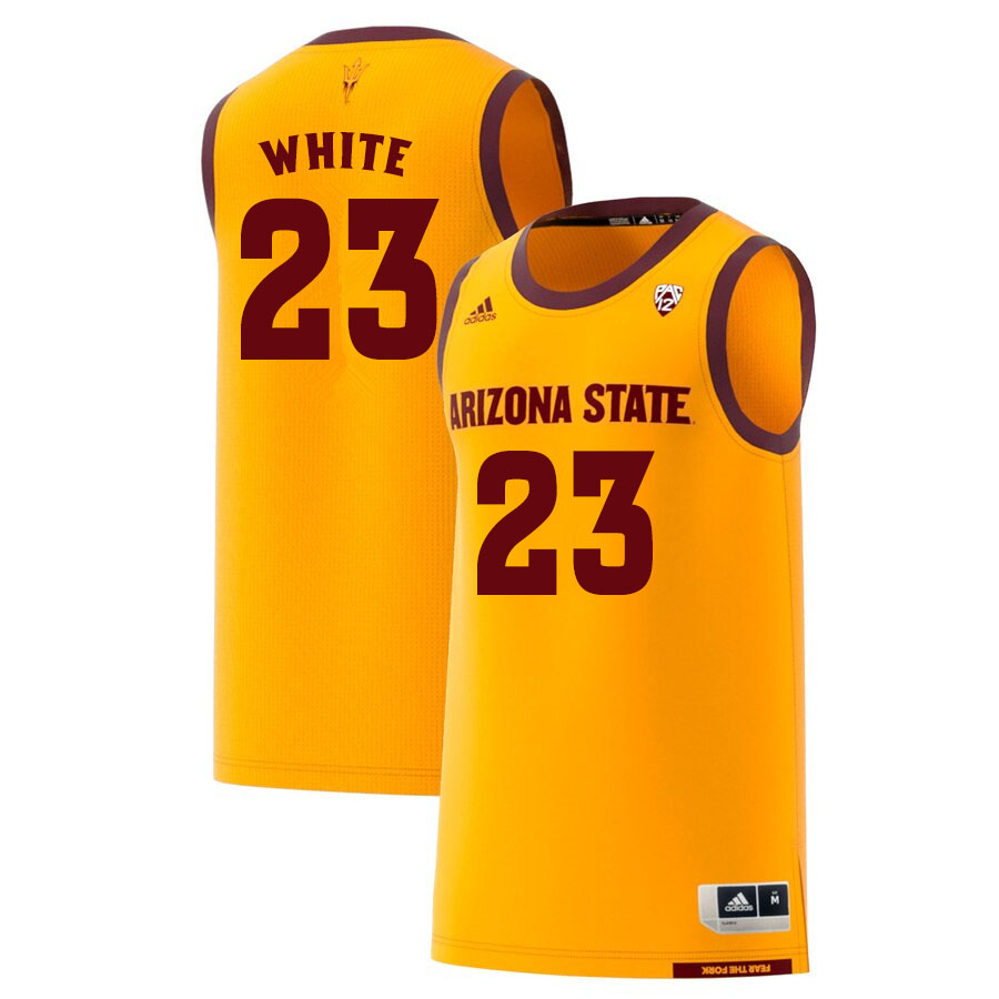 Men #23 Romello White Arizona State Sun Devils College Basketball Jerseys Sale-Gold